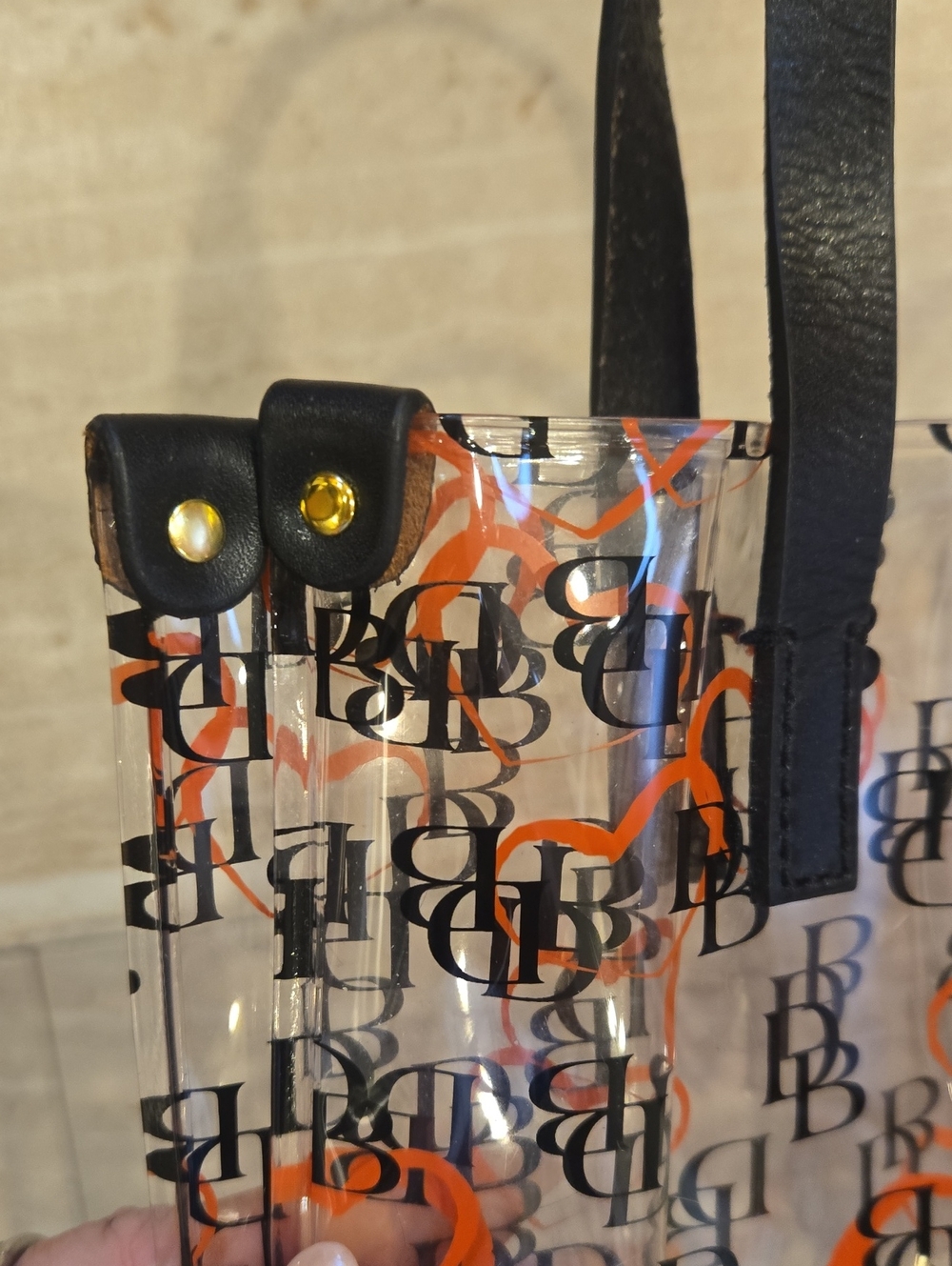 Dooney & Bourke Clear Vinyl Signature/Heart Mini Tote with Zipper Pouch - Picture 6 of 12